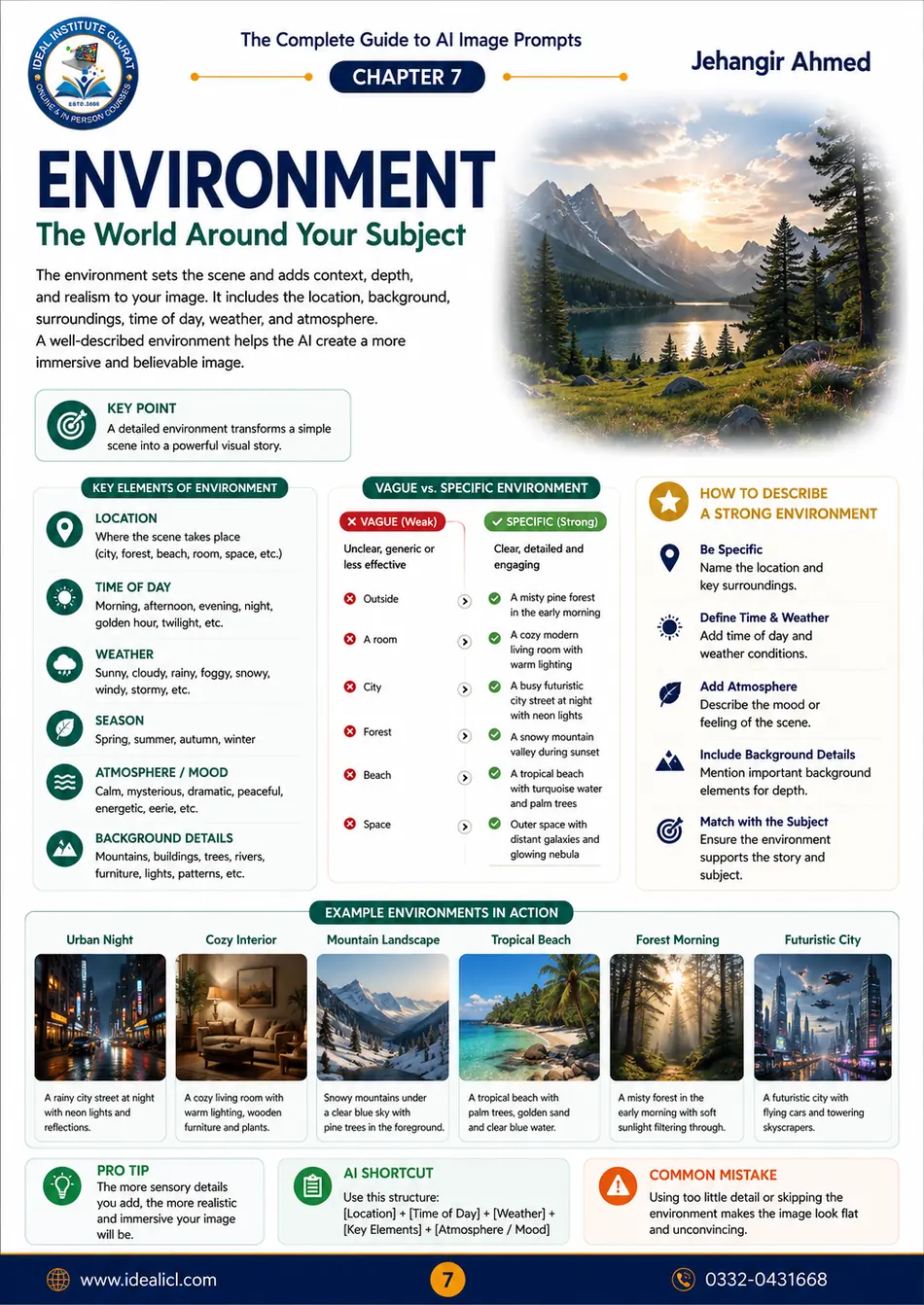 Describing environment and setting